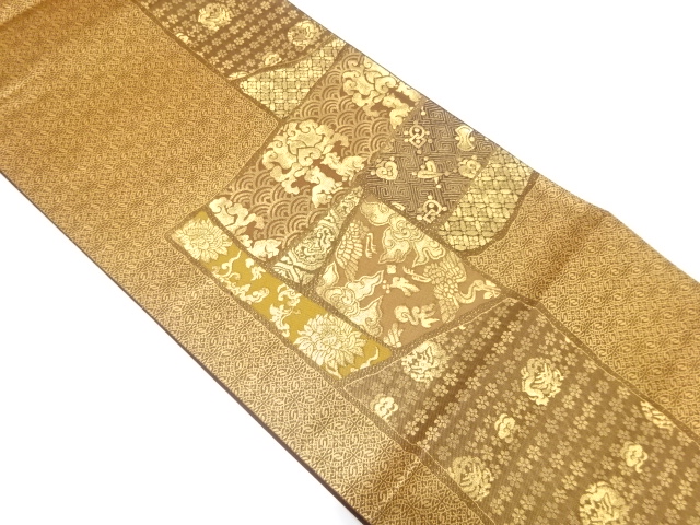 JAPANESE KIMONO / VINTAGE FUKURO OBI / WOVEN SHIPPO PATTERN
